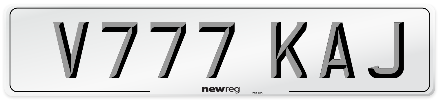 V777 KAJ Number Plate from New Reg